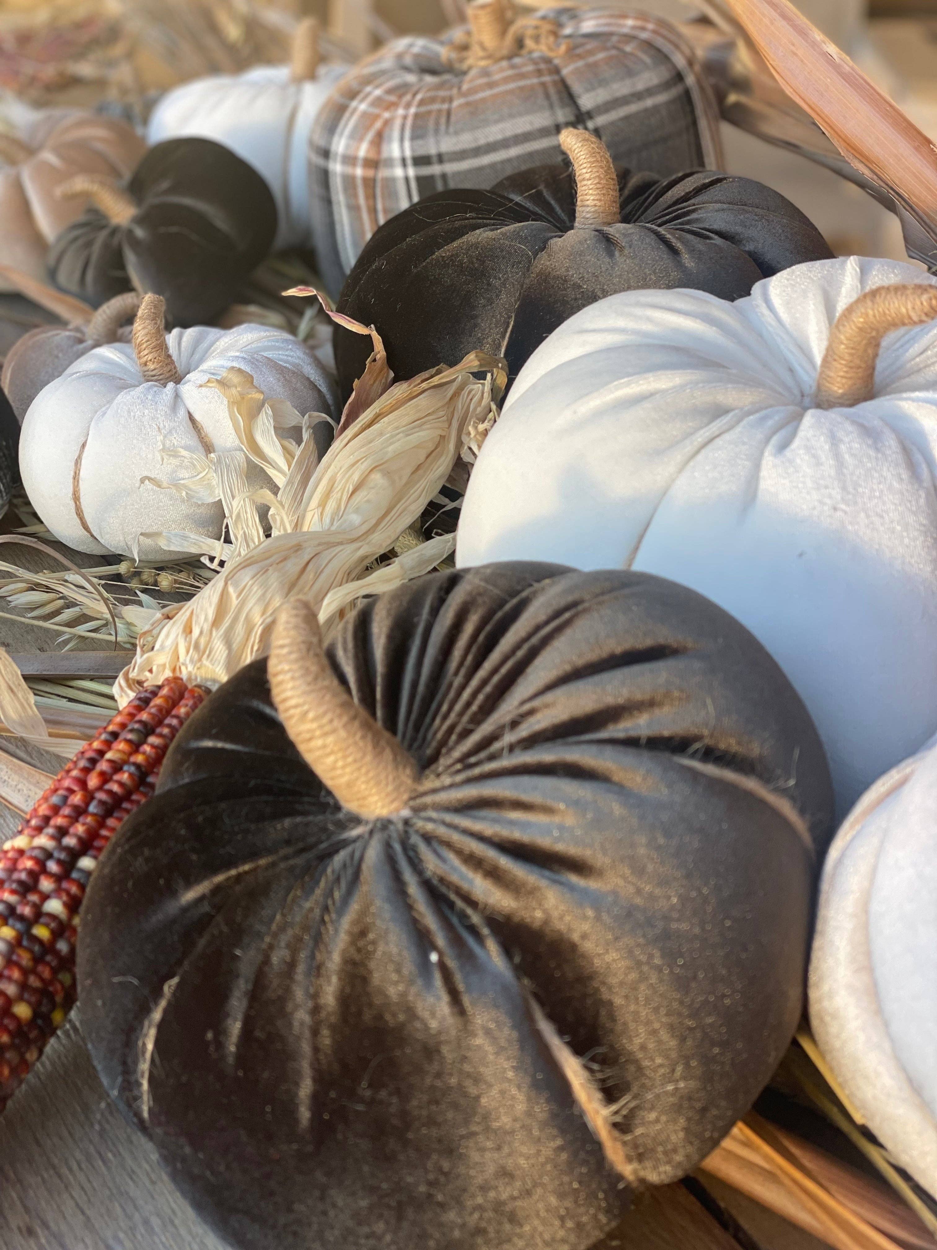 CF-3168 - XL White Velvet Fall Pumpkin