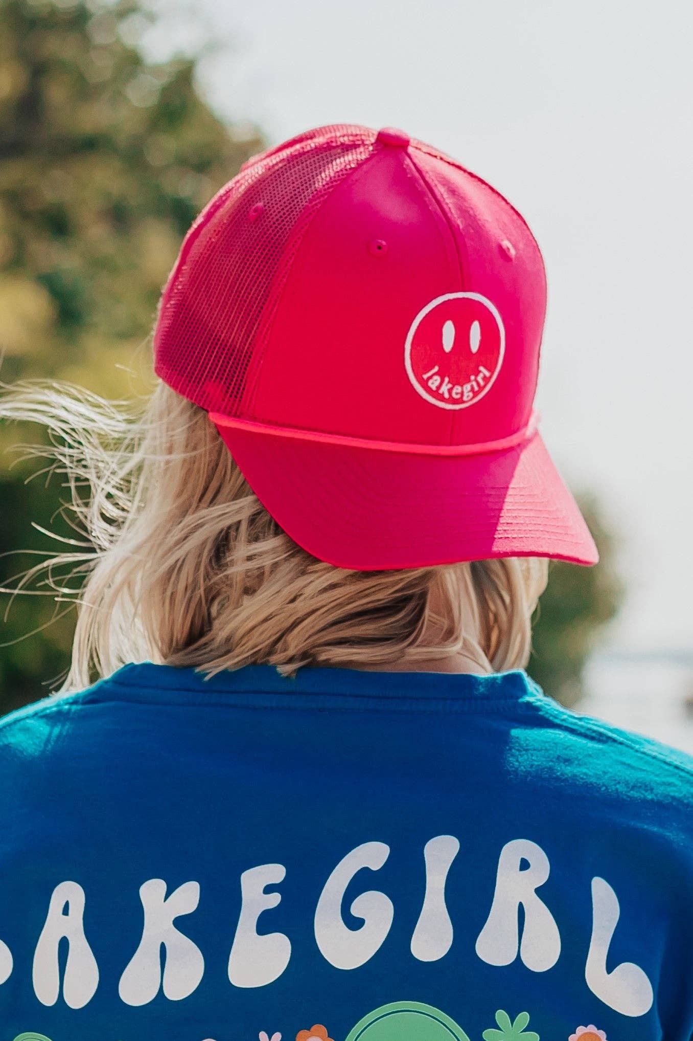 Lakegirl Trucker Cap Smile Hot Pink