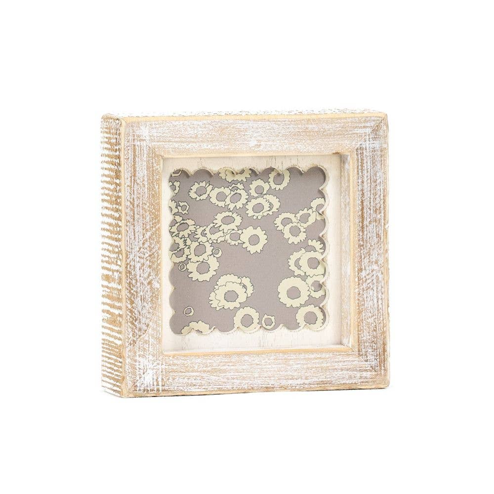 5x5 wood frame sign (DAISIES) 12058 -  Home Decor