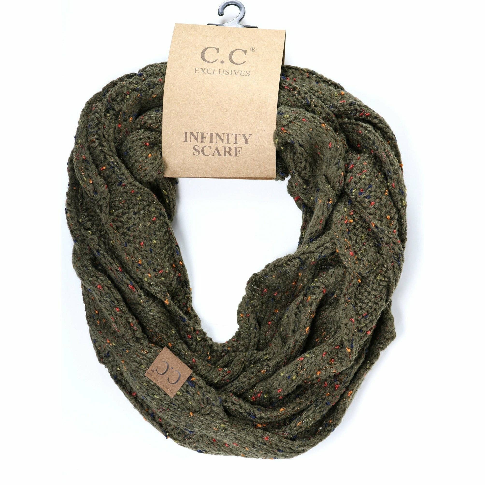 Flecked CC Infinity Scarf SF33: Natural Grey