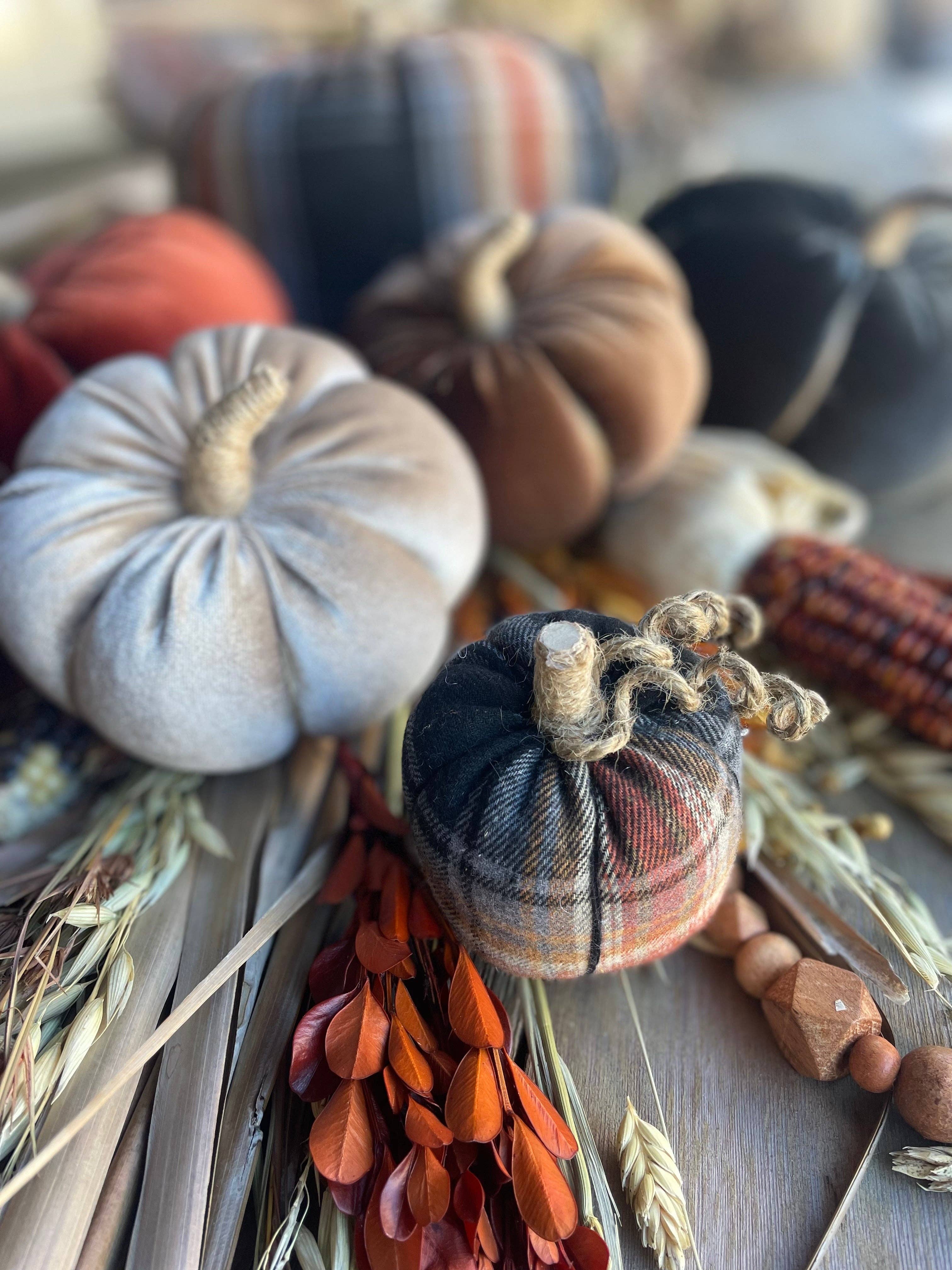 CF-3167 - Lrg. Black Velvet Fall Pumpkin