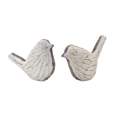 Rustic White Resin Bird (2 Styles)