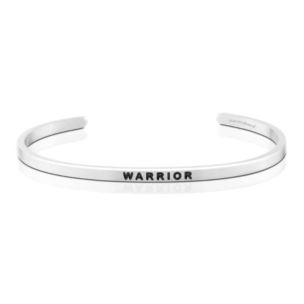 Warrior - Strong Fearless Cuff Bracelet: Silver