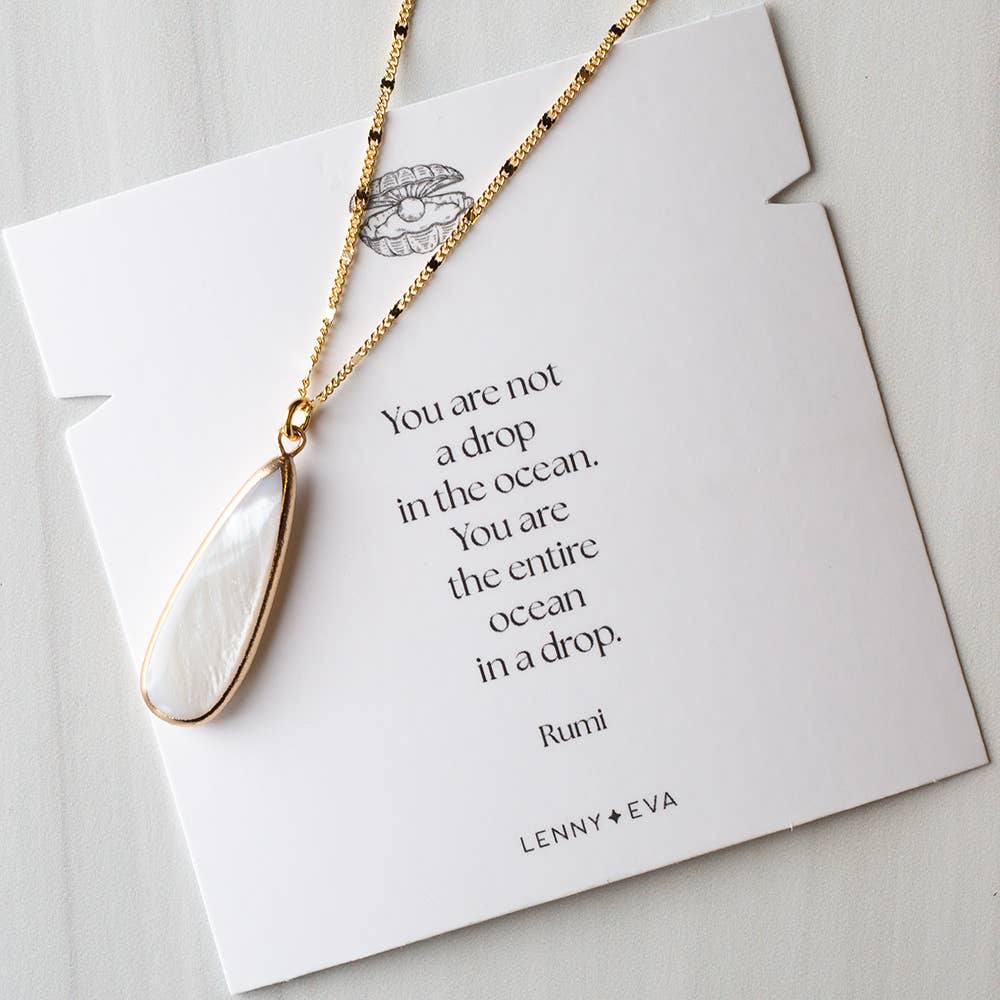 Intentions Necklace, Teardrop Pearl