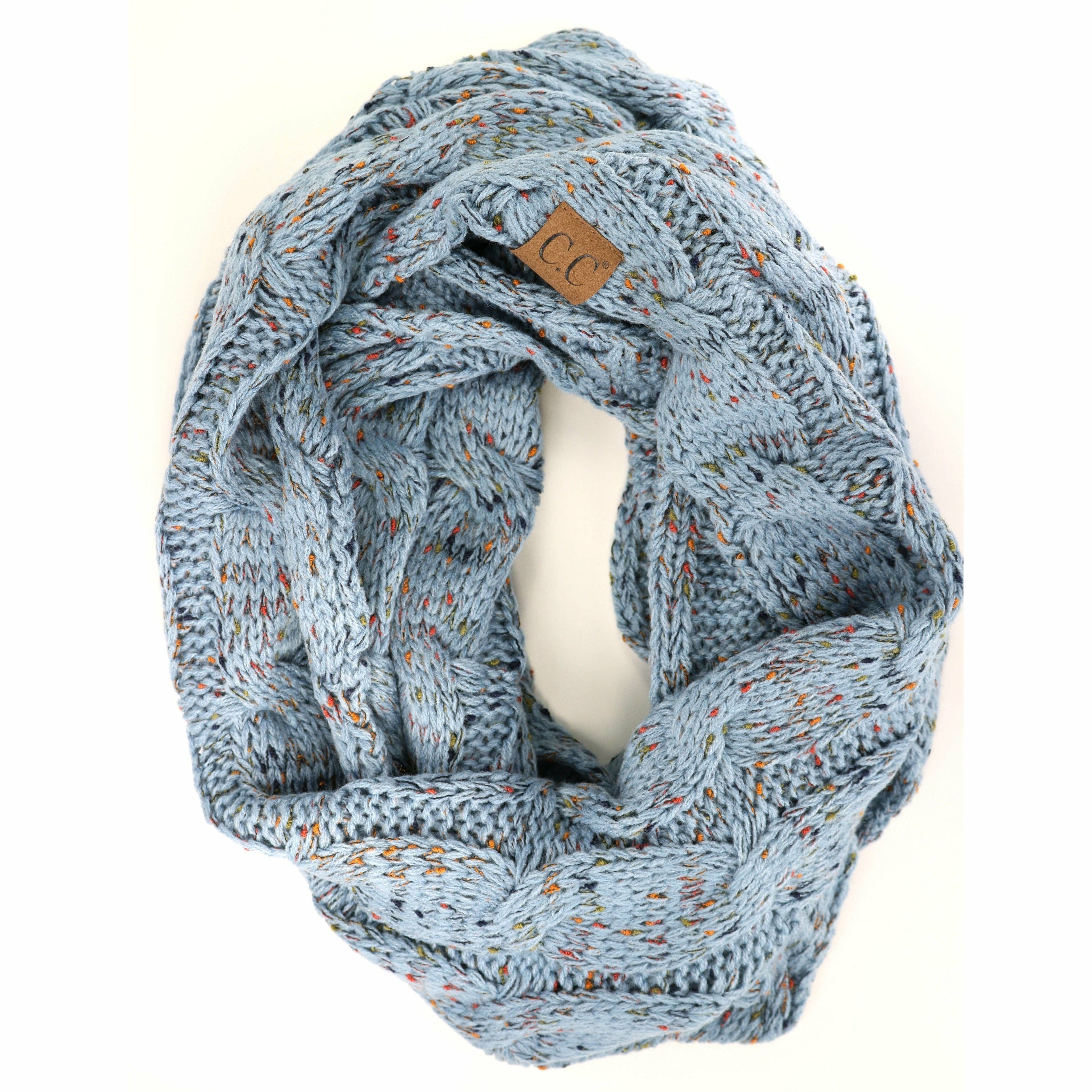 Flecked CC Infinity Scarf SF33: Natural Grey