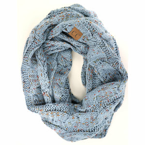Flecked CC Infinity Scarf SF33: Natural Grey