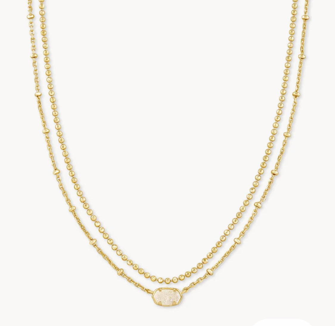 EMILIE MULTI STRAND NECKLACE - IRIDESCENT DRUSY