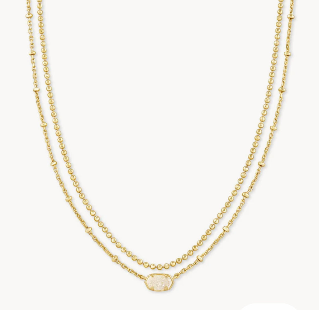 EMILIE MULTI STRAND NECKLACE - IRIDESCENT DRUSY