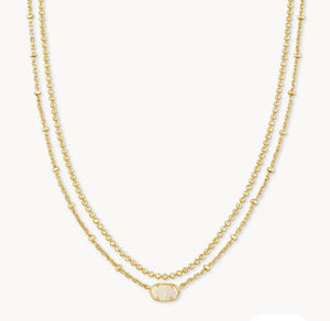 EMILIE MULTI STRAND NECKLACE - IRIDESCENT DRUSY