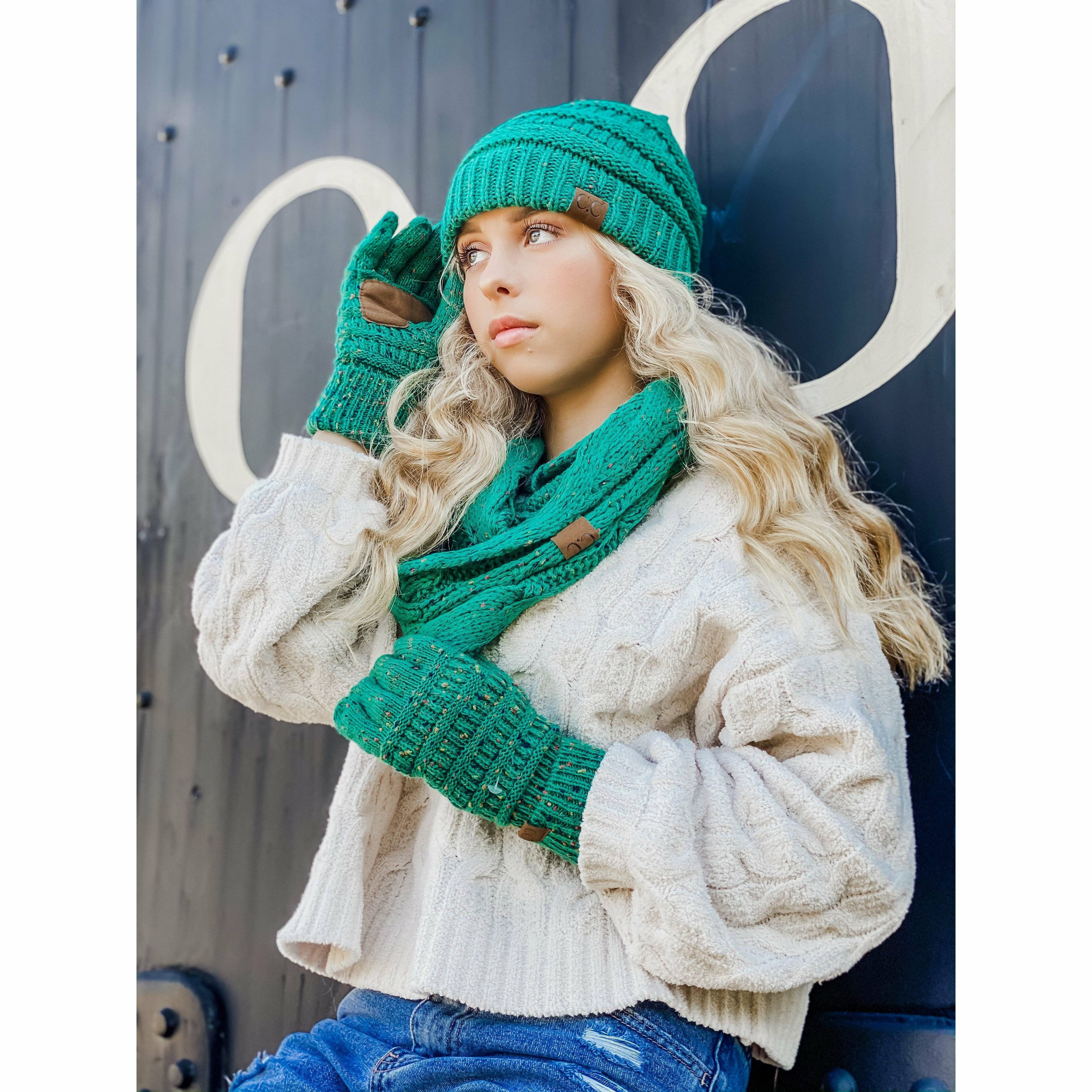 Flecked CC Infinity Scarf SF33: Natural Grey