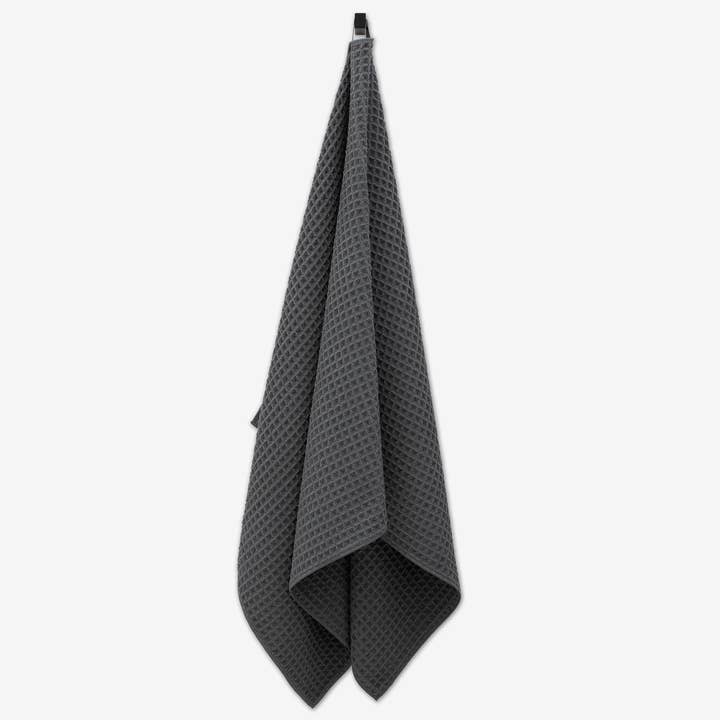 Geometry - Charcoal Waffle Bath Towel