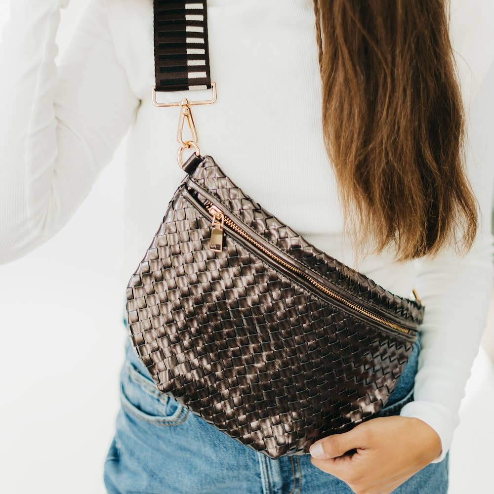 Westlyn Woven Bum Bag *NEW COLORS ADDED*: Woven Checkered Navy