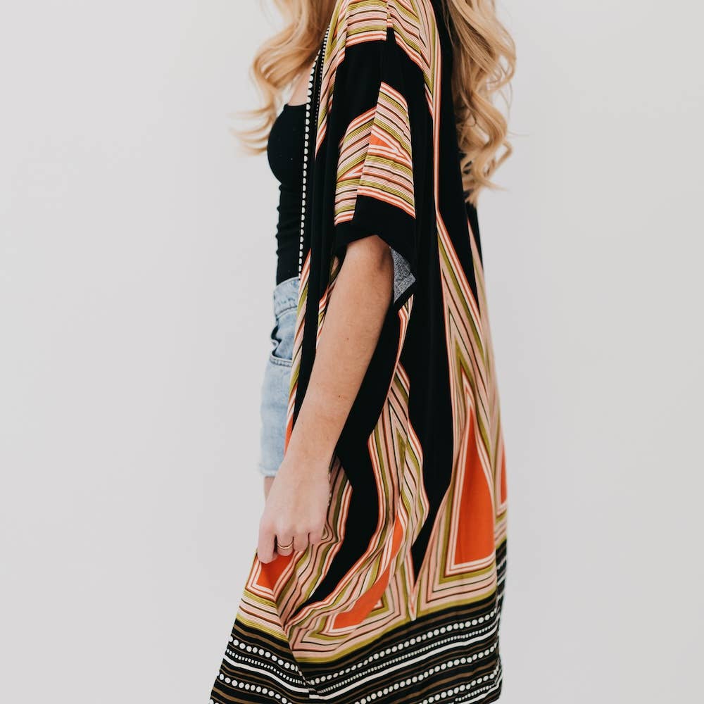 In The City Of Paradise Kimono: Black