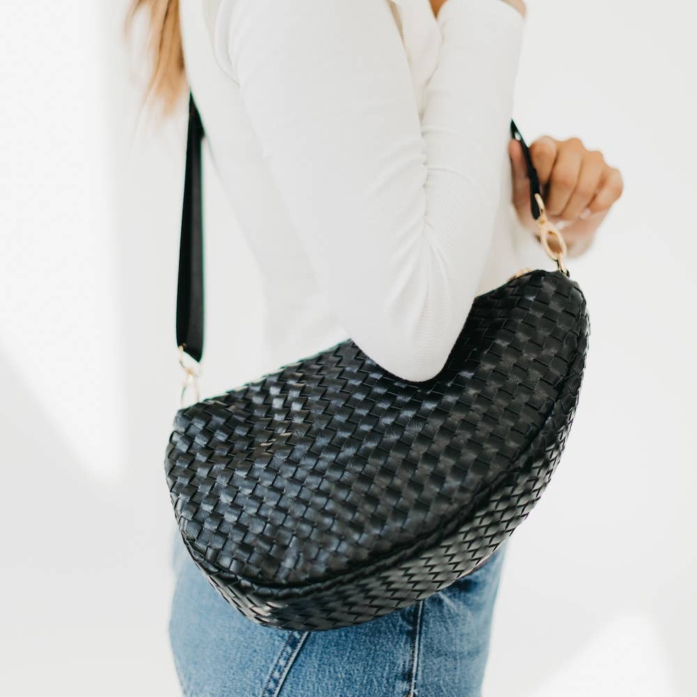 Romeo Woven Saddle Bag: Black
