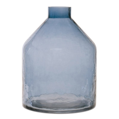 Blue Glass Vase - 6.5"D x 8"H