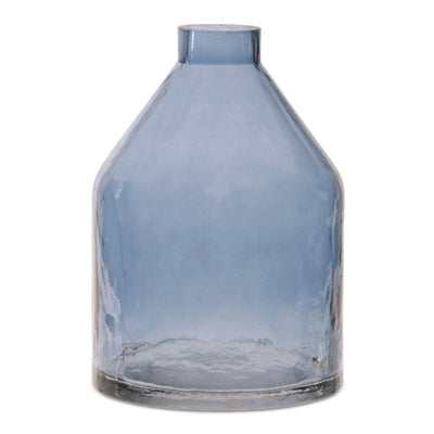 Blue Glass Vase - 4.5"D x 6.5"H
