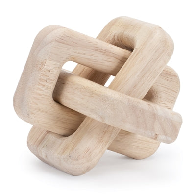Wood Square Linked Décor - 4.5"L x 3"Hy