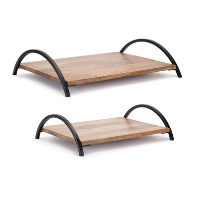 Wood/ Iron Tray (2 Sizes)