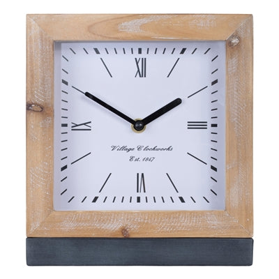 Wood/Iron Clock - 8"L x 9"H
