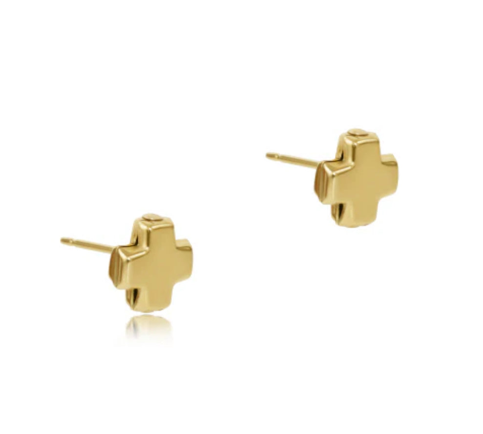 enewton - signature cross, gold stud
