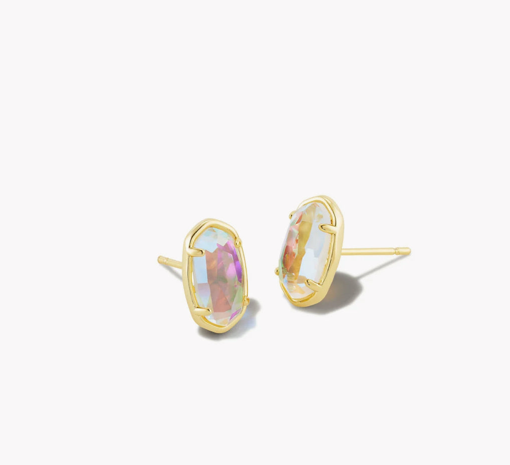 GRAYSON STONE STUD EARRINGS DICHROIC