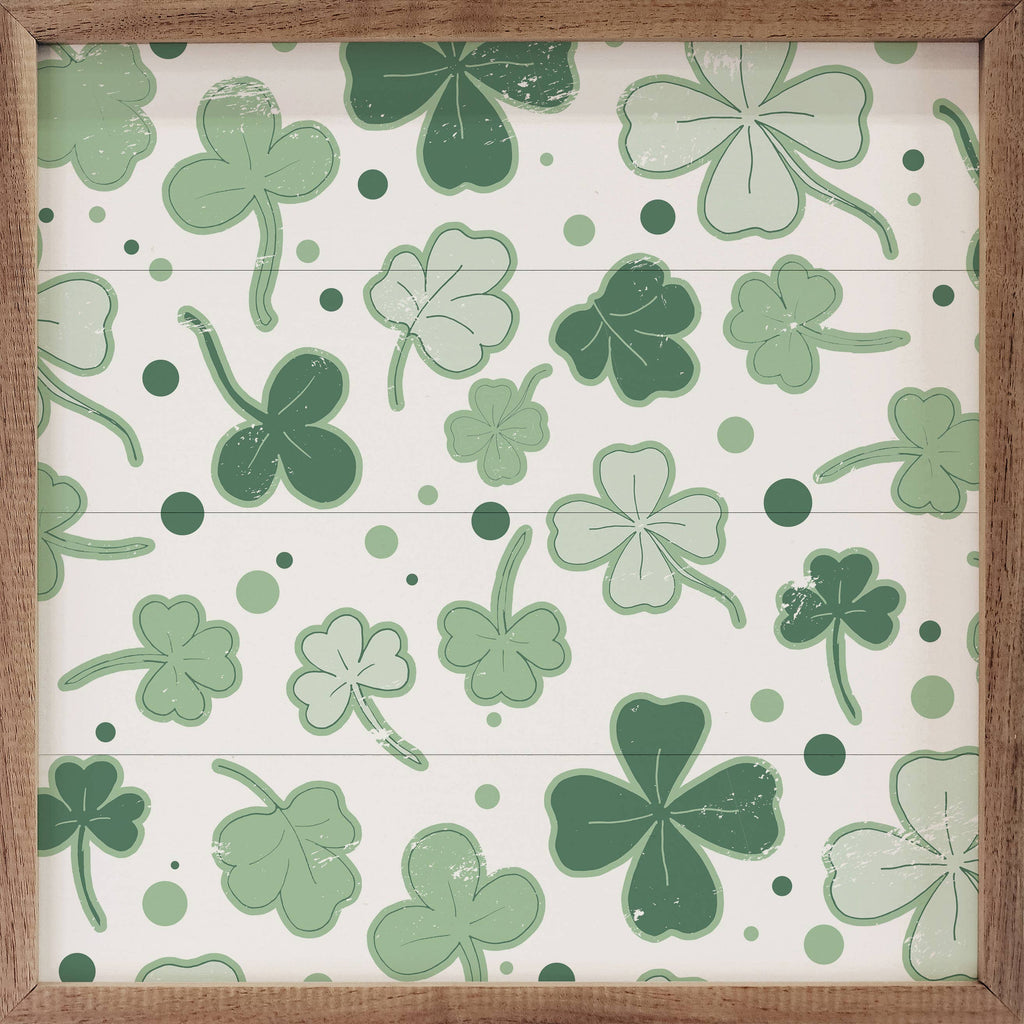 Pattern Clovers White: 4 x 4 x 1