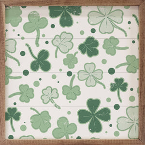 Pattern Clovers White: 4 x 4 x 1