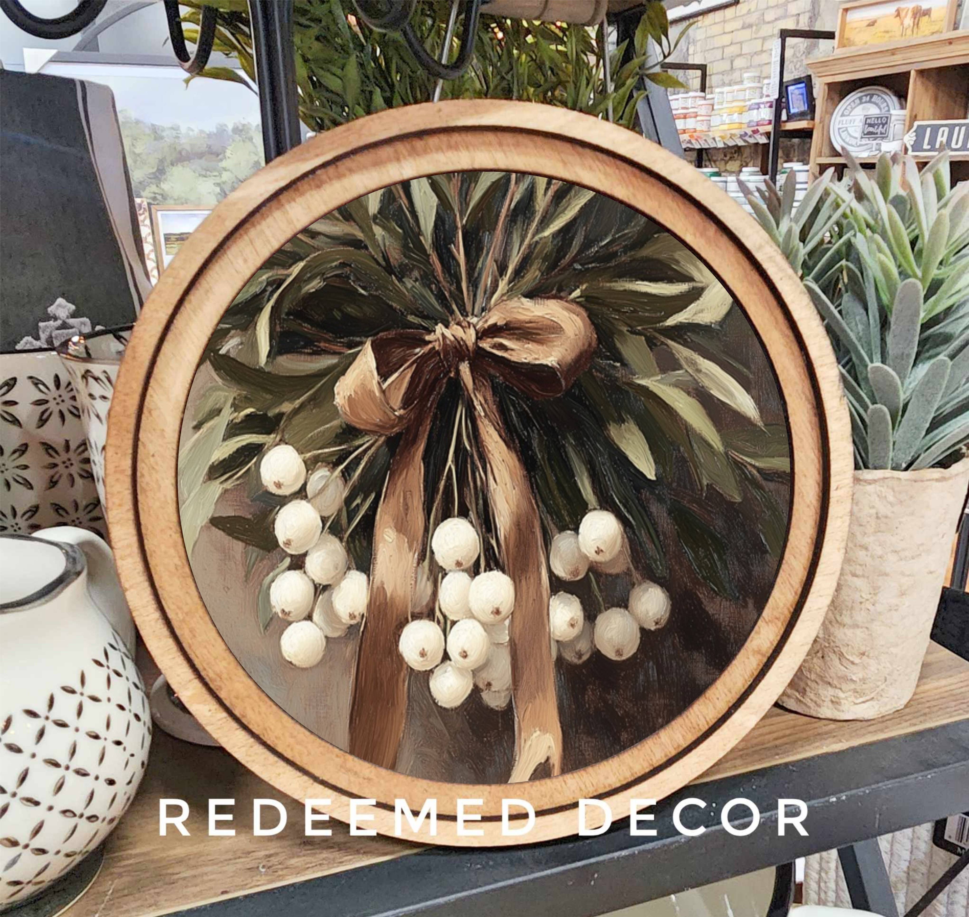 8" Round Snowberries Art