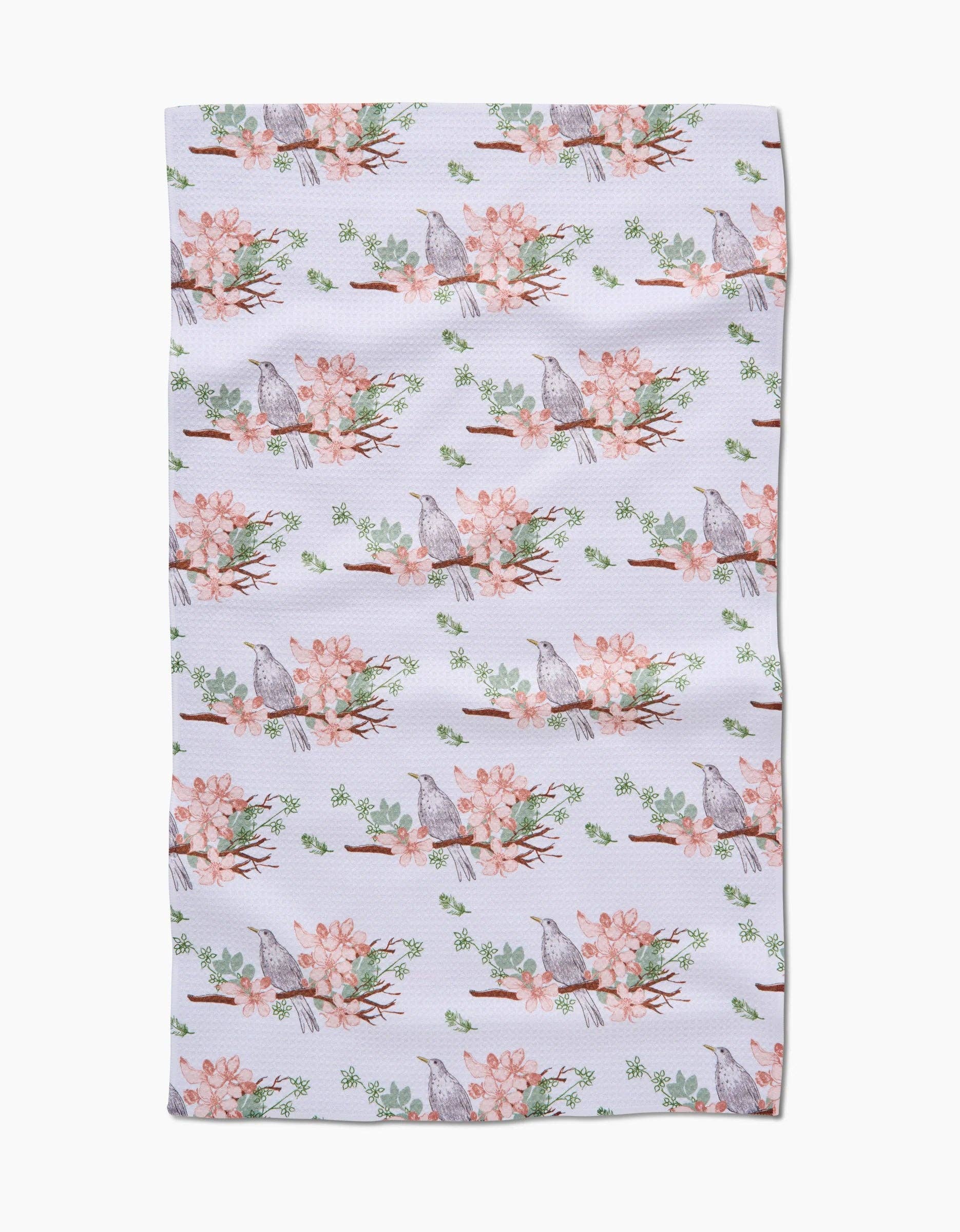 Blackbird and Blossom Tea Towel