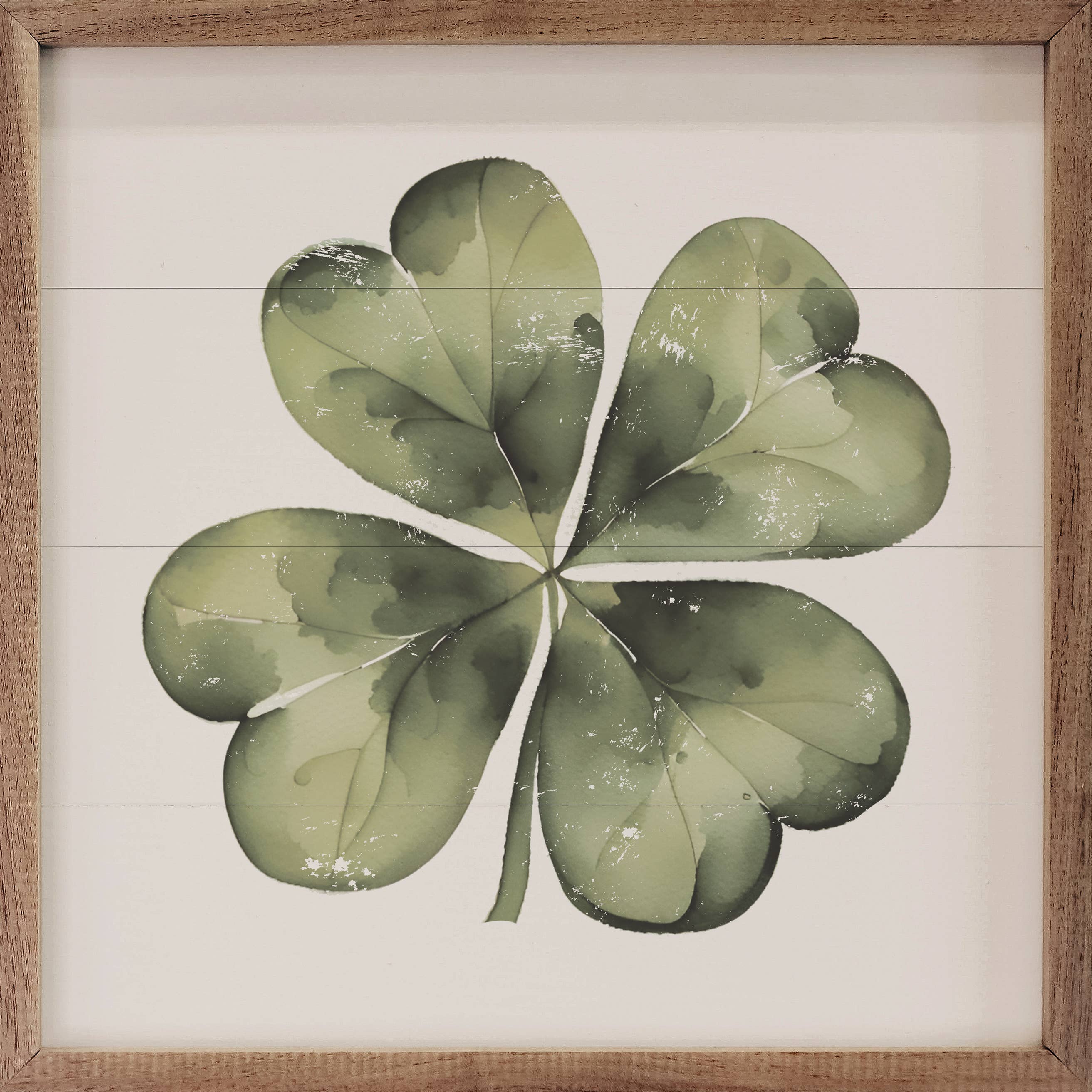 Lucky Four Leaf Clover White: 4 x 4 x 1