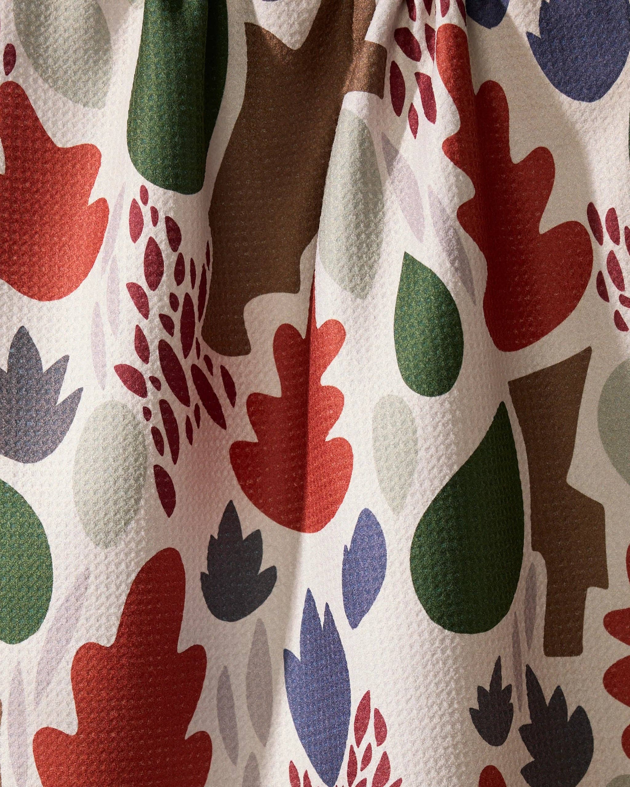 Cut Paper Leaves Cream Tea Towel