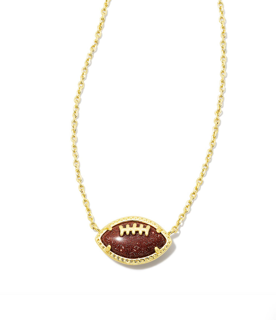 FOOTBALL SHORT PENDANT NECKLACE GOLD TONE - KENDRA SCOTT