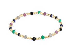 enewton - 6.25" Gemstone Gold Sincerity Pattern 3mm Bead Bracelet - Hot Mess FW