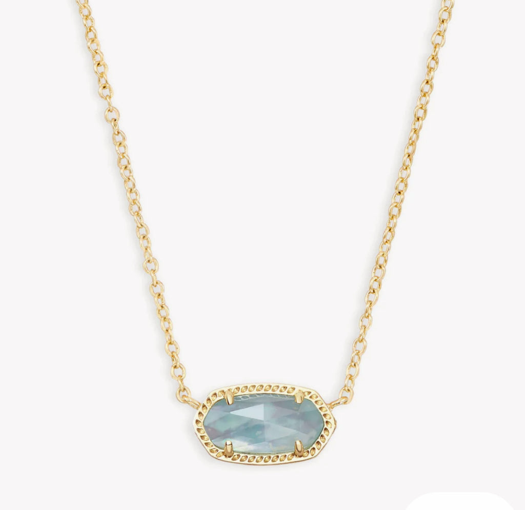 ELISA SHORT PENDANT NECKLACE - light blue illusion
