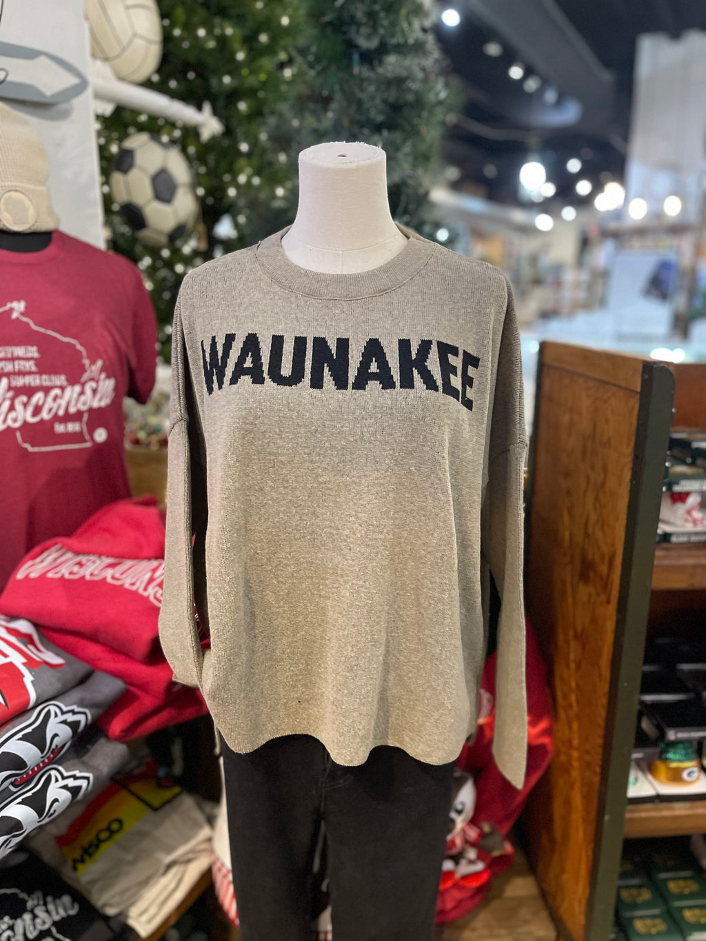 Waunakee limited edition taupe and black SWEATER