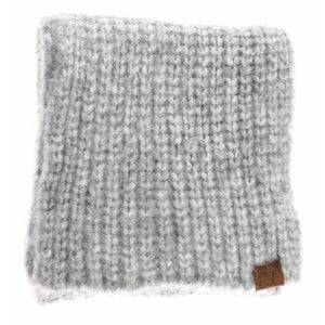 Soft Ribbed Oblong C.C Scarf SF2074: Dk. Grey Multi