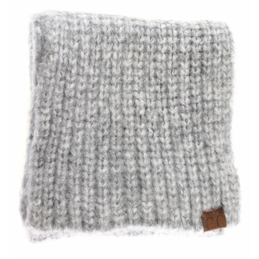 Soft Ribbed Oblong C.C Scarf SF2074: Melange Grey Multi