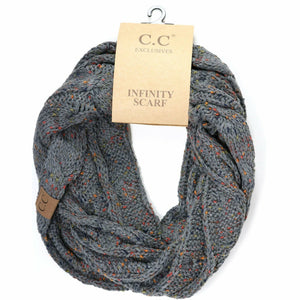 Flecked CC Infinity Scarf SF33: Natural Grey