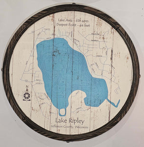 Lake Ripley - Barrel End Style Lake Art - 23" Round