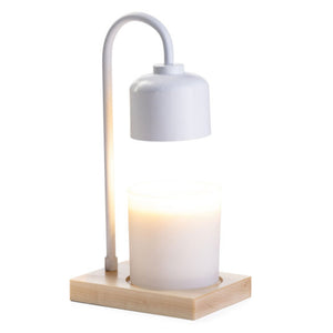 White Arched Candle Warmer Lamp