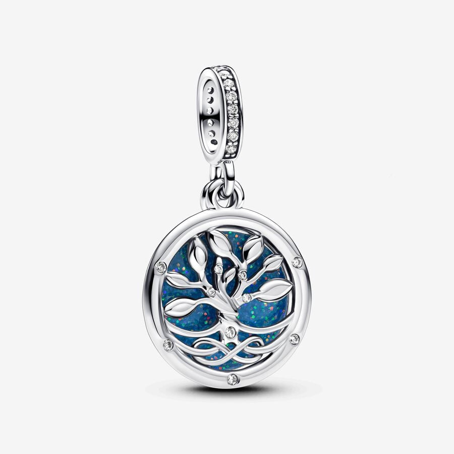 Pandora infinity tree  Glow-in-the-dark Infinity Tree Double Dangle Charm  793599C01