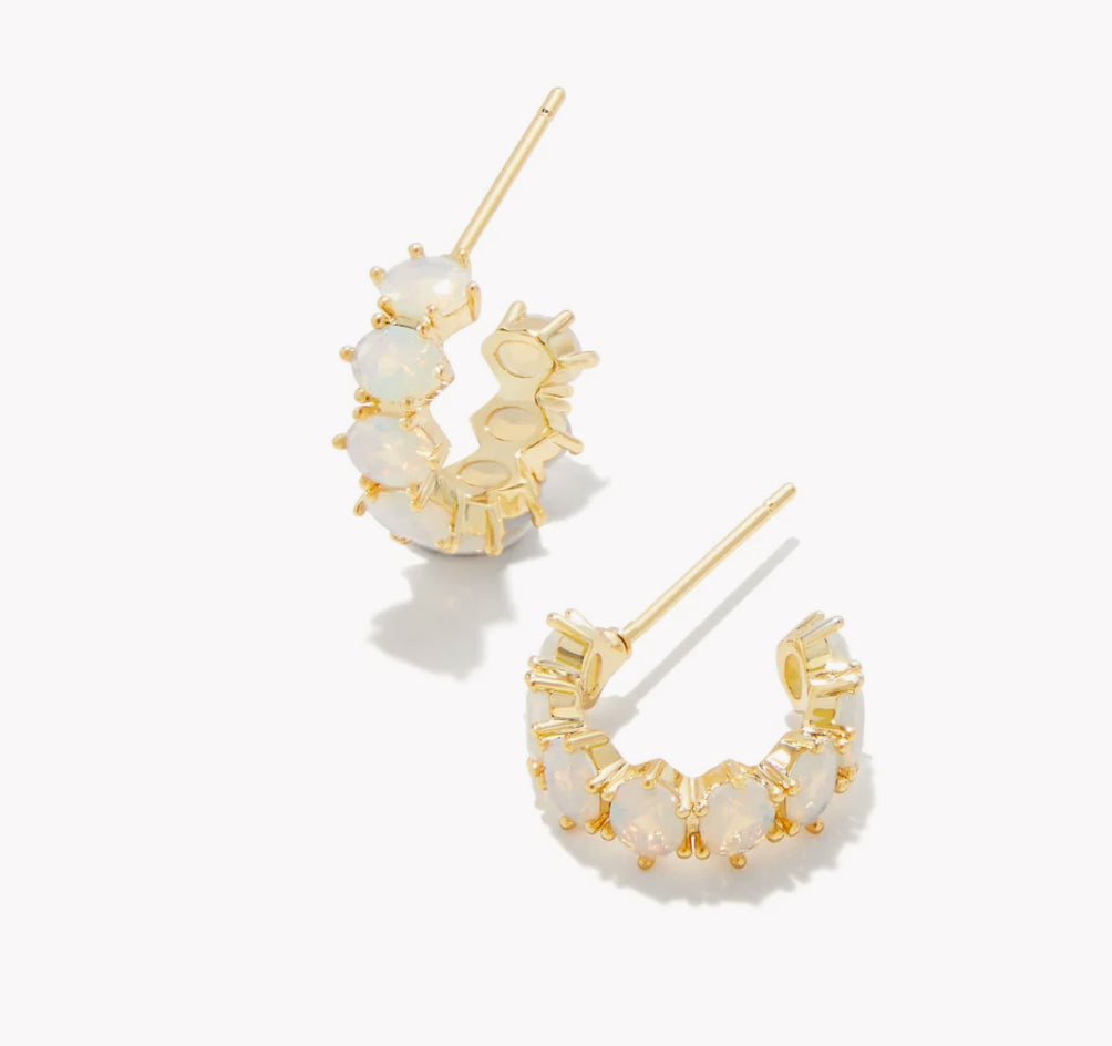 CAILIN CRYSTAL HUGGIE EARRINGS - Champagne Opal Crystal