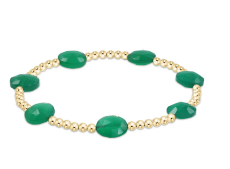 enewton -6.25" Admire Gold 3mm Bead Bracelet - Green Onyx