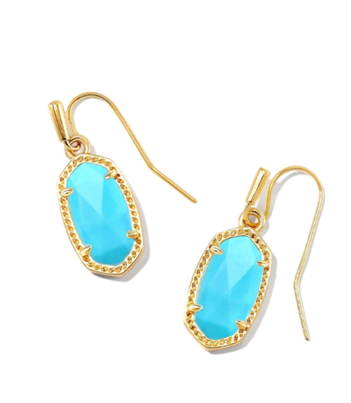 LEE DROP EARRINGS GOLD TURQUOISE MAGNESITE  - KENDRA SCOTT