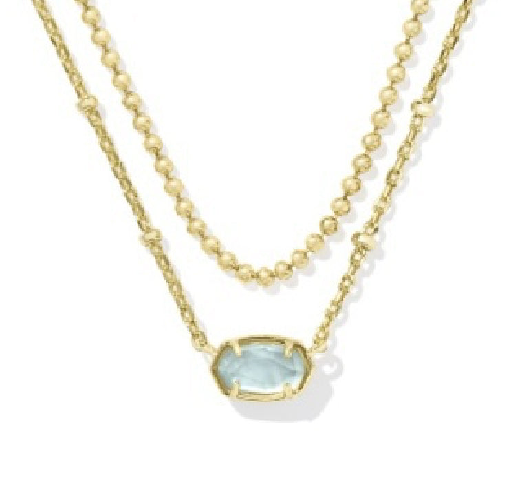 EMILIE MULTI STRAND NECKLACE - LIGHT BLUE ILLUSION