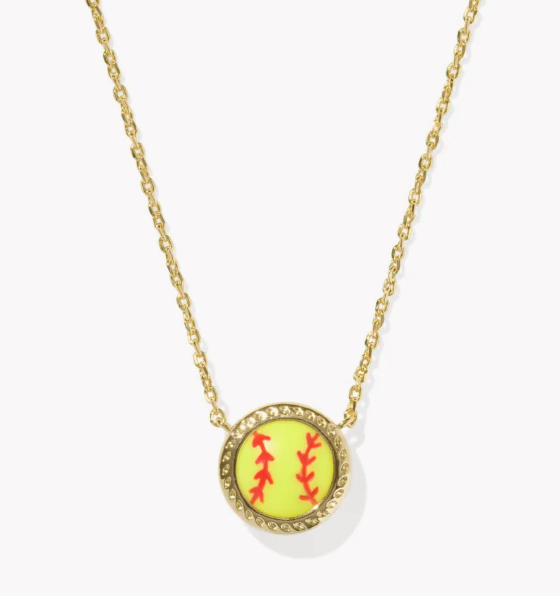 SOFTBALL SHORT PENDANT NECKLACE