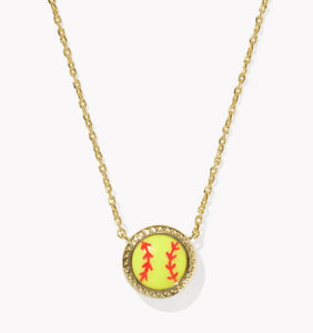 SOFTBALL SHORT PENDANT NECKLACE