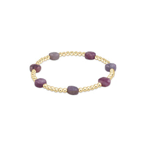 enewton -6.25" Admire Gold 3mm Bead Bracelet - RUBY IN EGGPLANT COLOR