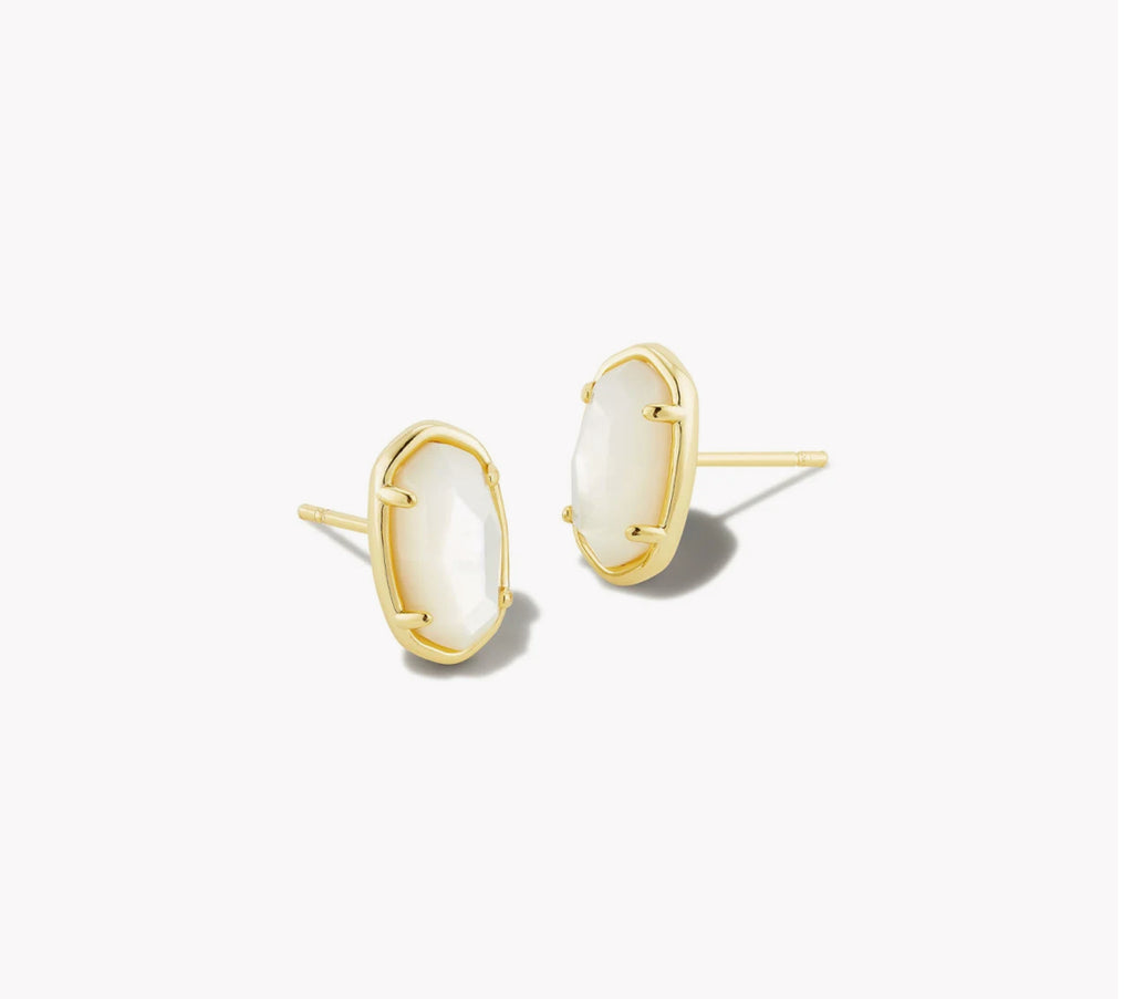 GRAYSON STONE STUD EARRINGS MOTHER OF PEARL