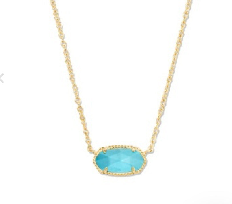 ELISA SHORT PENDANT NECKLACE - TURQUOISE MAGNESITE